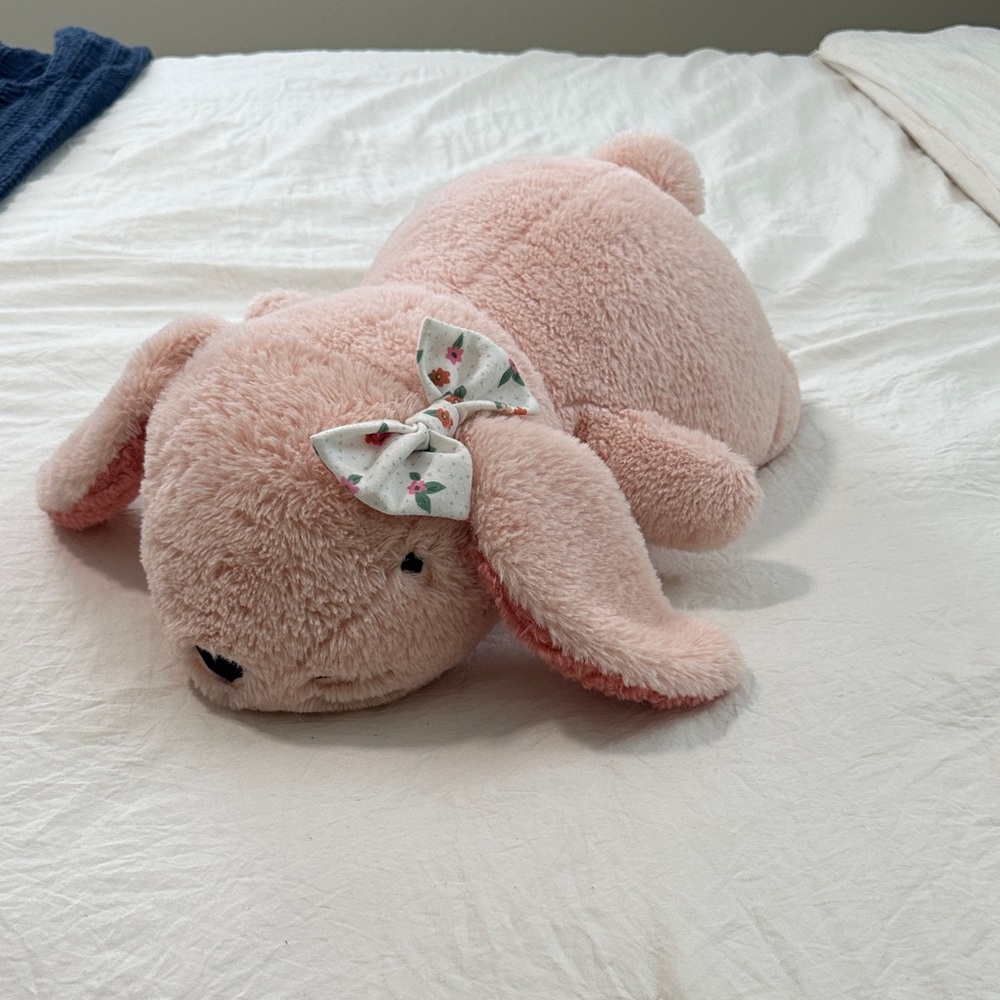 Pillowfort Pink Plush Bunny with Floral Bow